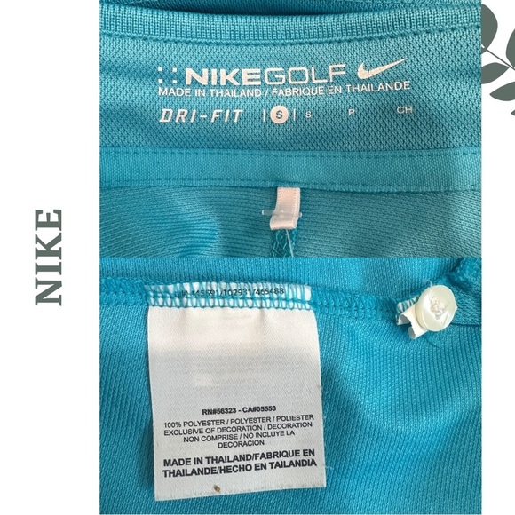 🛍️3/$40 Nike Golf Dri Fit Women's Blue Polo Short Sleeve Shirt Turquoise Small - Picture 5 of 5